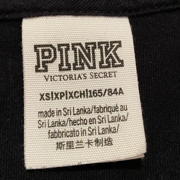 VS PINK Open Shoulder Black Logo Long Sleeve Top - Picture 4 of 6
